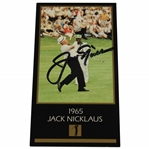 Jack Nicklaus Signed 1965 Masters of Golf Grand Slam Ventures Golf Card JSA ALOA