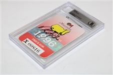 Nick Faldo Signed 1996 Masters Series Badge #X00816 Beckett #00015429745
