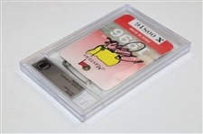 Nick Faldo Signed 1996 Masters Series Badge #X00816 Beckett #00015429745