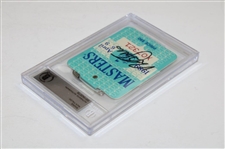 Nick Faldo Signed 1989 Masters Series Badge #X07321 Beckett #00015429739