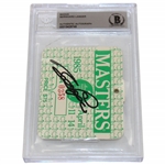 Bernhard Langer Signed 1985 Masters Series Badge #A0358 Beckett #00015429746