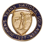 1927 Womens Trans-National Golf Association Pin/Medal