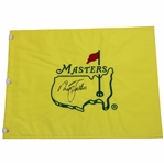 Nick Faldo Signed Undated Masters Tournament Embroidered Flag JSA ALOA