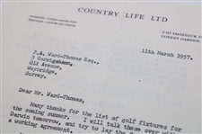 Frank Whitaker Signed Letter To Pat Ward