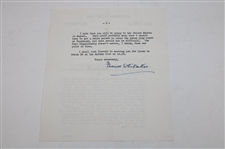 Frank Whitaker Signed Letter To Pat Ward