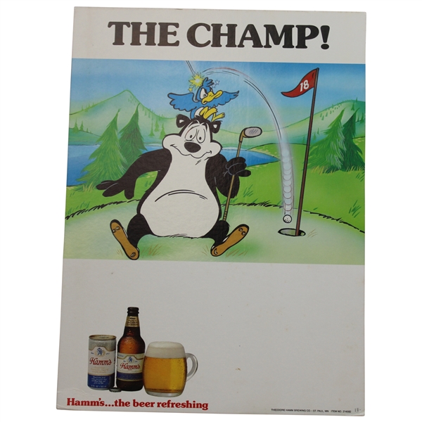 Never Used Hamms Beer Golf Bear Countertop Display Sign