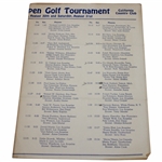 1940's $15000 Golden State Open Pairing Sheet And Starting Times