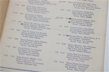 1940's $15000 Golden State Open Pairing Sheet And Starting Times