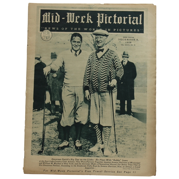 1928 Mid-Week Pictorial Newspaper with Bobby Jones at East Lake Cover - Dec 8th