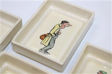 Four (4) Vintage Royal Doulton Small Square Saucer Bowls