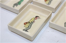 Four (4) Vintage Royal Doulton Small Square Saucer Bowls