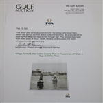 Vintage Female & Male Golfers Crossing River on 'Aquaplanes' with Clubs & Bags 8x10 Wire Photo