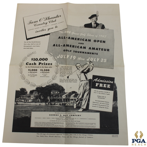 1943 Tam O Shanter All American Golf Tournaments Poster