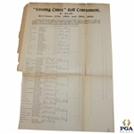 1900 Evening Times Golf Tournament at Elie Competition Bracket Sheet