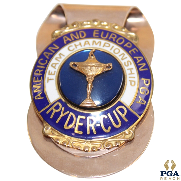 Undated Blue w/White Ryder Cup Team Championship Gold Tone Money Clip
