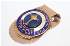 Undated Blue w/White Ryder Cup Team Championship Gold Tone Money Clip