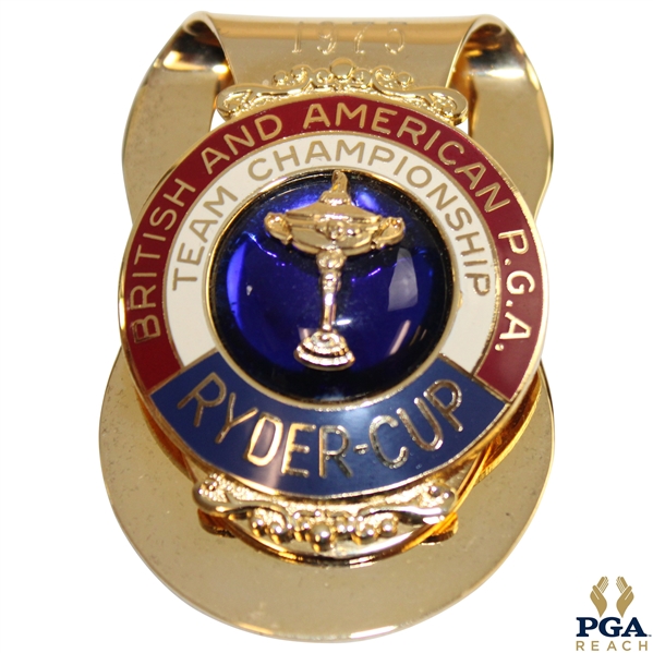 1975 Ryder Cup at Laurel Valley Gold Tone Money Clip 