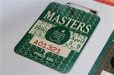Nine (9) 1990's Masters Tournament SERIES Badges - 1990-1996 & 1998-1999