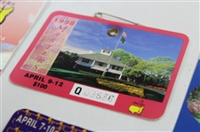 Nine (9) 1990's Masters Tournament SERIES Badges - 1990-1996 & 1998-1999
