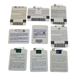 Nine (9) 1990's Masters Tournament SERIES Badges - 1990-1996 & 1998-1999
