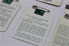 Nine (9) 1990's Masters Tournament SERIES Badges - 1990-1996 & 1998-1999