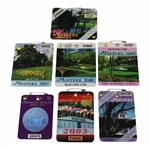 Seven (7) 2000s Masters Tournament SERIES Badges - 2000, 2003-2004 & 2006-2009