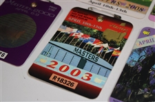 Seven (7) 2000's Masters Tournament SERIES Badges - 2000, 2003-2004 & 2006-2009