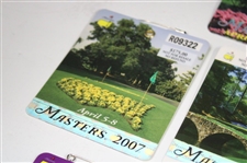 Seven (7) 2000's Masters Tournament SERIES Badges - 2000, 2003-2004 & 2006-2009