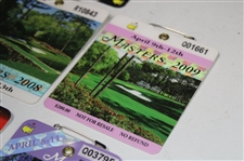 Seven (7) 2000's Masters Tournament SERIES Badges - 2000, 2003-2004 & 2006-2009