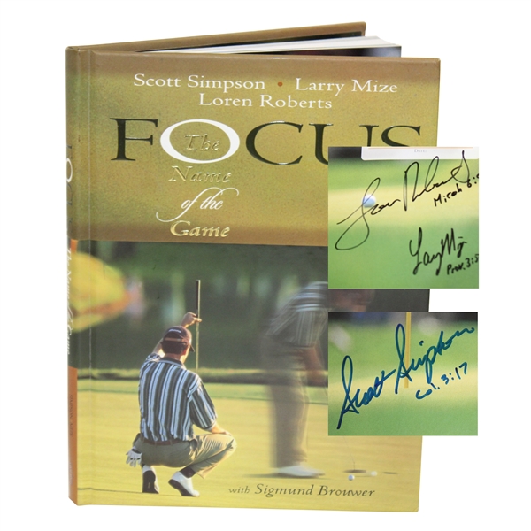 Simpson, Mize, Roberts Signed Focus The Name Of The Game Book JSA ALOA