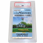 2021 Masters Tournament Berkmans Place Thursday Badge #H00745 PSA NM-MT 8