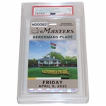 2021 Masters Tournament Berkmans Place Friday Badge #H00082 PSA NM 7