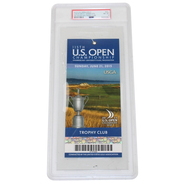 2015 US Open at Chambers Bay Sunday Final Round Trophy Club Ticket PSA NM-MT 8