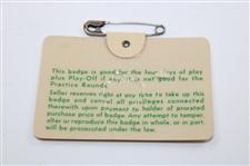 1967 Masters Tournament SERIES Badge #6967 - Gay Brewer Winner