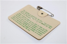 1967 Masters Tournament SERIES Badge #6967 - Gay Brewer Winner