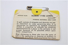1969 Masters Tournament SERIES Badge #22764 - George Archer Winner