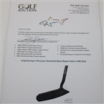 Greg Norman's Personal Unmarked Black Blade Putter w/RG Grip