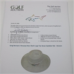 Greg Norman's Personal New Shark Logo Tan Straw Gambler Hat - Unworn