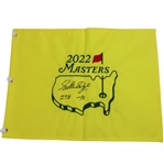 Scottie Scheffler Signed 2022 Masters Embroidered Flag w/278 & -10 JSA ALOA