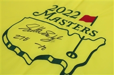 Scottie Scheffler Signed 2022 Masters Embroidered Flag w/'278' & '-10' JSA ALOA