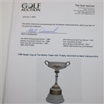 1987 Ryder Cup at Muirfield Village Team USA Ceramic Trophy Awarded to Mark Calcavecchia