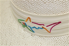 Greg Norman's Personal New Shark Logo Tan Straw Gambler Hat - Unworn