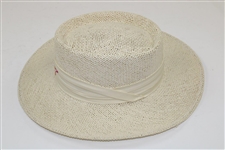 Greg Norman's Personal New Shark Logo Tan Straw Gambler Hat - Unworn