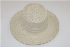 Greg Norman's Personal New Shark Logo Tan Straw Gambler Hat - Unworn
