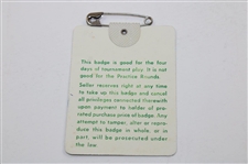 Craig Stadler Signed 1982 Masters Tournament SERIES Badge #06406 JSA ALOA