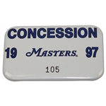 1997 Masters Concession Badge #105 - Tiger Woods Win
