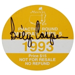 Billy Casper Signed 1993 Masters Tournament Monday Practice Round Badge JSA ALOA