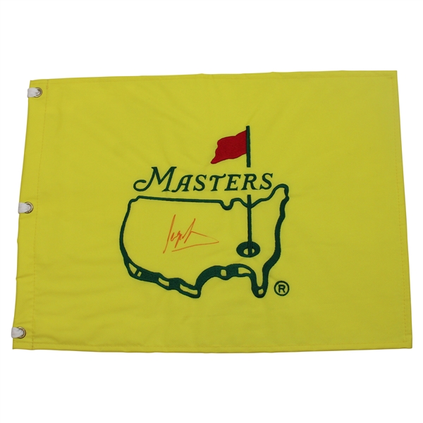 Sergio Garcia Signed Undated Masters Embroidered Tournament Flag JSA ALOA