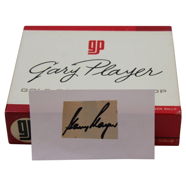 Dunlop Gary Player Golf Ball Box W/Balls & Signed Cut Card JSA ALOA