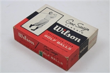 Gene Sarazen Classic Wilson Vulcanized Rubber Golf Ball Box W/Balls & Signed Cut Card JSA ALOA